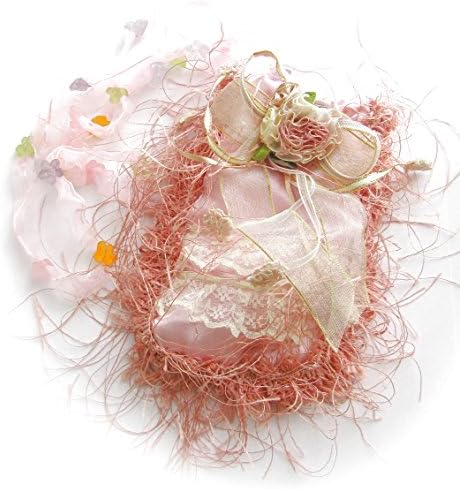 Linpeng SJW-Pink Pink in Color, Decorated with Ribbon Flower, Lace, Beads & Tassel Little Girls Purse Pouch