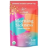 Pink Stork Tea: Morning Sickness Relief Pregnancy Tea -Organic Ginger Peach -Relief from Morning Sickness, Nausea, Cramps, Constipation, and More -Delicious Hot or Cold -30 Cups, Caffeine Free