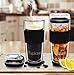 Tupkee Double Wall All Glass Tumbler - 14-Ounce, Reusable Insulated Tea/Coffee Mug & Lid, Hand Blown Glass Travel Mug - Black - 2 Pack