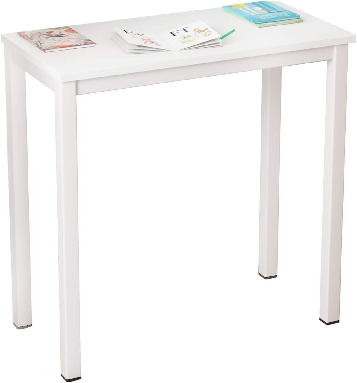 DlandHome 31.5 Inches Small Computer Desk for Home Office Folding Table Writing Table for Small Spaces Study Table Laptop Desk Black (White)