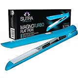 Magno Turbo Hair Straightener By Sutra: Professional Flat Iron With Tourmaline Ceramic Plates & Up To 450°F Adjustable Temperature – Digital Hair Tool For All Hair Types (Turquoise)