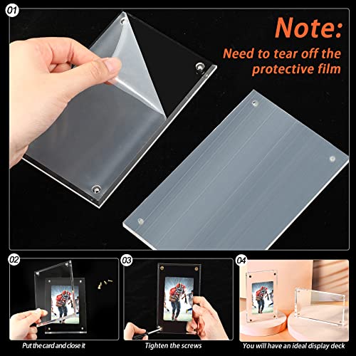 1/2 Inch Acrylic Thick Premium Card Holder Screwdown Recessed Trading