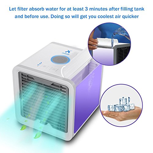 [- Personal Space Air Cooler, 3 in 1 Portable Cooler Air Humidifier & Purifier 2018 Update with