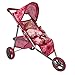 The New York Doll Collection Dolls Jogging Stroller - Pink Hearts Designed Jogging Stroller for Dolls