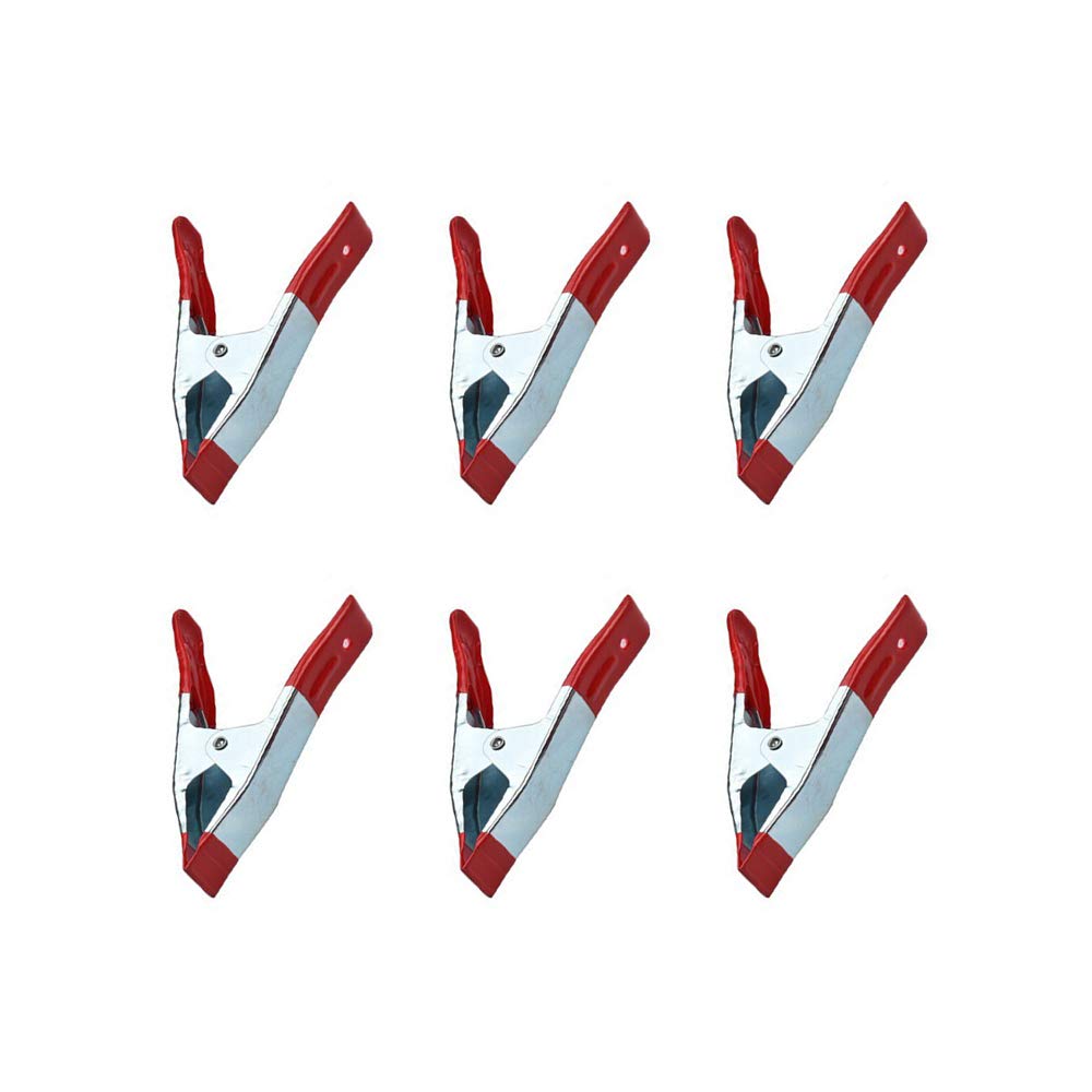 YOFASEN Metal Spring Clamps - Clamps with Rubber Coated Tipped Grip Market Stall Tarpaulin Woodworking Clips, 2", 6PCS