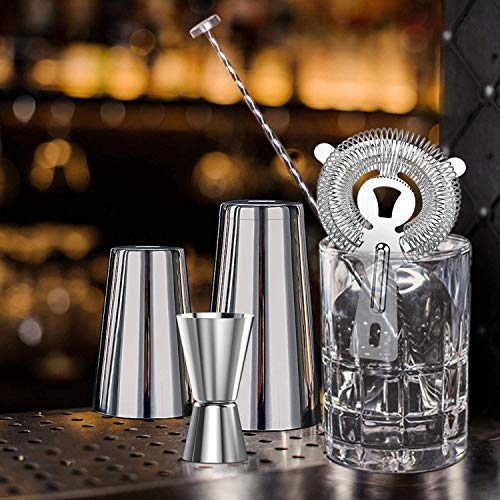 Uniquk Cocktail Shaker Set, Kollea Cocktail Shaker mit Sieb, 6 Teiliges Barkeeper Set Aus Edelstahl Barkeeper Mixer Kits – Bild 8