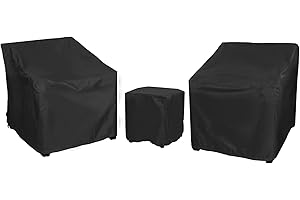 Baner Garden Patio Furniture Covers,Outdoor Furniture Cover Waterproof,Patio Furniture Set Covers for 3 Piece Outdoor Bistro,Patio Sofa Covers Set for 2 Chairs and Coffee Table,Black
