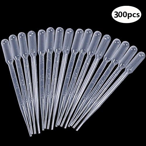 Eshylala 300 Pcs 3ml Disposable Polyethylene Graduated Transfer Pipettes for Essential Oils,Acrylic Paints and Lab