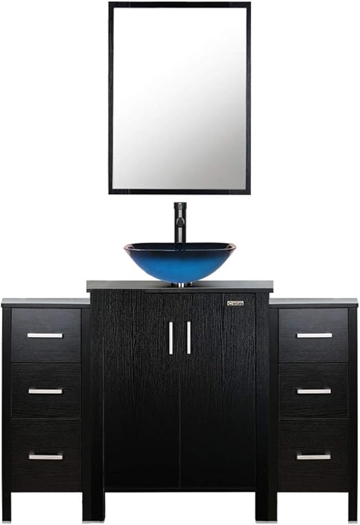 eclife 48’’ Bathroom Vanity Sink Combo Black W/Side