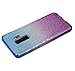 BestAlice for Galaxy S9 Plus / S9+ Case, Front + Back 360 Degree Slim Fit Full Coverage Protective Soft Ombre Clear Crystal Gel TPU Case, Blue & Purple & Silver Bling Glitter Film