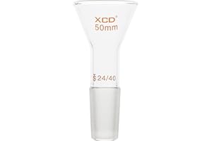 XCD Glass Powder Funnel, Short Stem Borosilicate Glass Filter Funnel Powder Funnel with 24/40 Inner Joint (OD 50 mm)