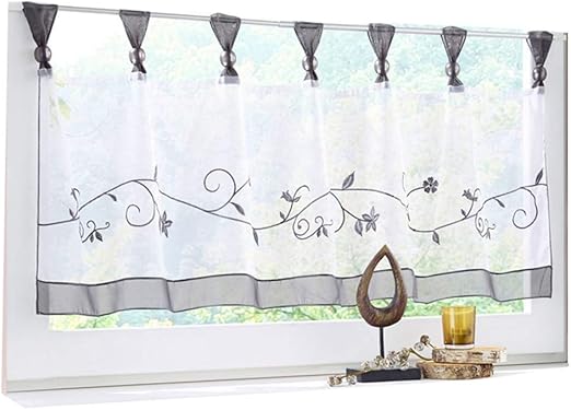 Amazon Com Homeyho Half Window Curtains For Kitchen Sheer Curtain