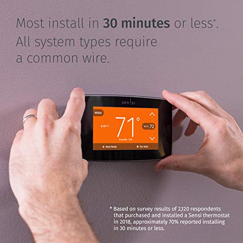 Emerson Sensi Touch Wi-Fi Smart Thermostat with Touchscreen Color Display, Works with Alexa, Saves Energy*, C-wire Required, ST75 - Image 6