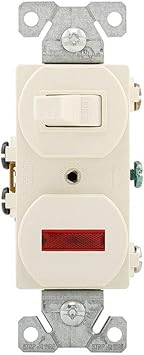Eaton Wiring 277la Sp 15 Amp Single Pole Combination Toggle Switch And Pilot Light Almond