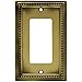BRAINERD 64777 Beaded Single Decorator Wall Plate / Switch Plate / Cover, Tumbled Antique Brass