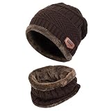 VBIGER Kids Winter Hat and Scarf Set 2-Pieces Warm Knit Beanie Cap and Scarf