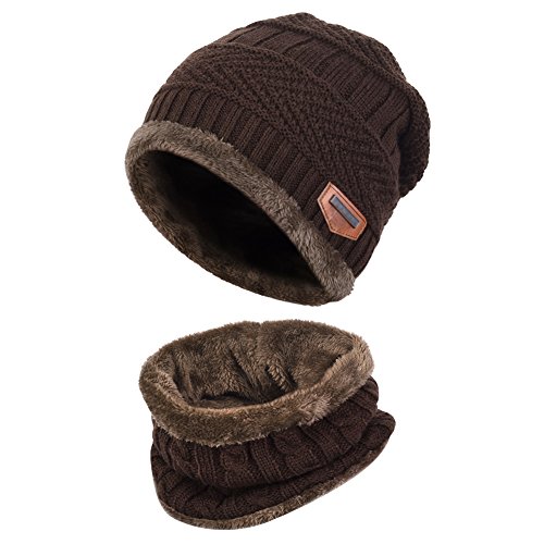 VBIGER Kids Winter Hat and Scarf Set 2-Pieces Warm Knit Beanie Cap and Scarf