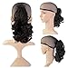 Beauty Angelbella Curly Ponytail Extension 14 Inch, Synthetic Short Curly Wave Claw Clip Ponytail Hairpieces for Women Natural Black