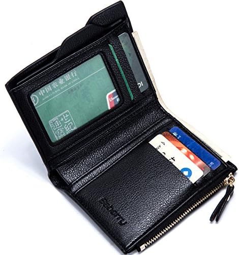 Passport wallet RFID BLOCKING leather passport cover+ Identity Theft protection mens wallet (Black)