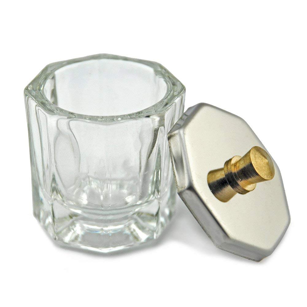 KADS Glass Dappen Dish/Lid Bowl Cup Crystal Glass Dish Nail Art Tools Acrylic Nail Art Equipment Mini Bowl Cups : Beauty