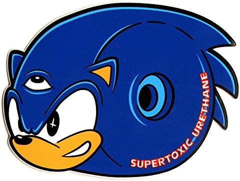 Super Toxic Urethane - Sonic Skateboard Sticker - 9.5m wide approx skate