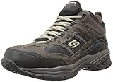 Skechers Men's Work Relaxed Fit Soft Stride Canopy Comp Toe Shoe, Brown/Black - 9 3E US
