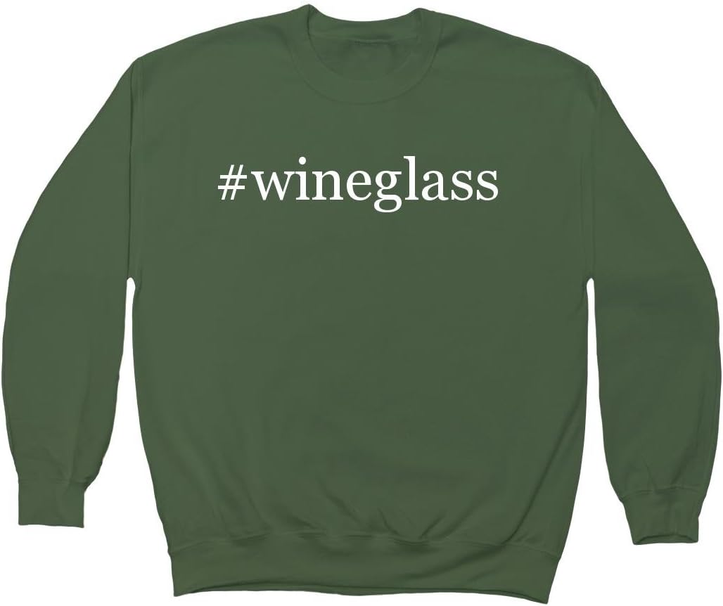 #wineglass - Hashtag Men's Crewneck Fleece Sweatshirt
