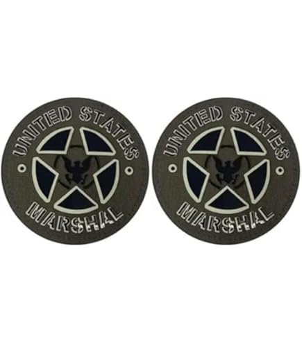 g*f様 実物US MARSHAL USマーシャル パッチ PVC、刺繍5枚セッ Reflective PVC Patch Set - USMS