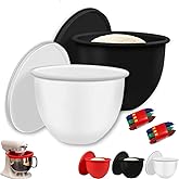 Silicone Bowl Liners for Kitchen Aid Mixer 5 Qt, 3-Pack Mixing Bowl Insert with Lids Compatible with Tilt-Head & Bowl-Lift St
