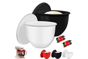 Silicone Bowl Liners for Kitchen Aid Mixer 5 Qt, 3-Pack Mixing Bowl Insert with Lids Compatible with Tilt-Head & Bowl-Lift St