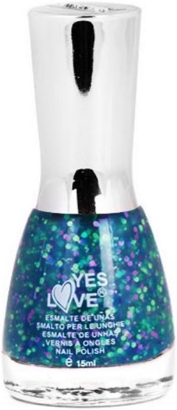 Yes Love Nail Polish – Glow In The Dark Confetti – Blue Green Purple
