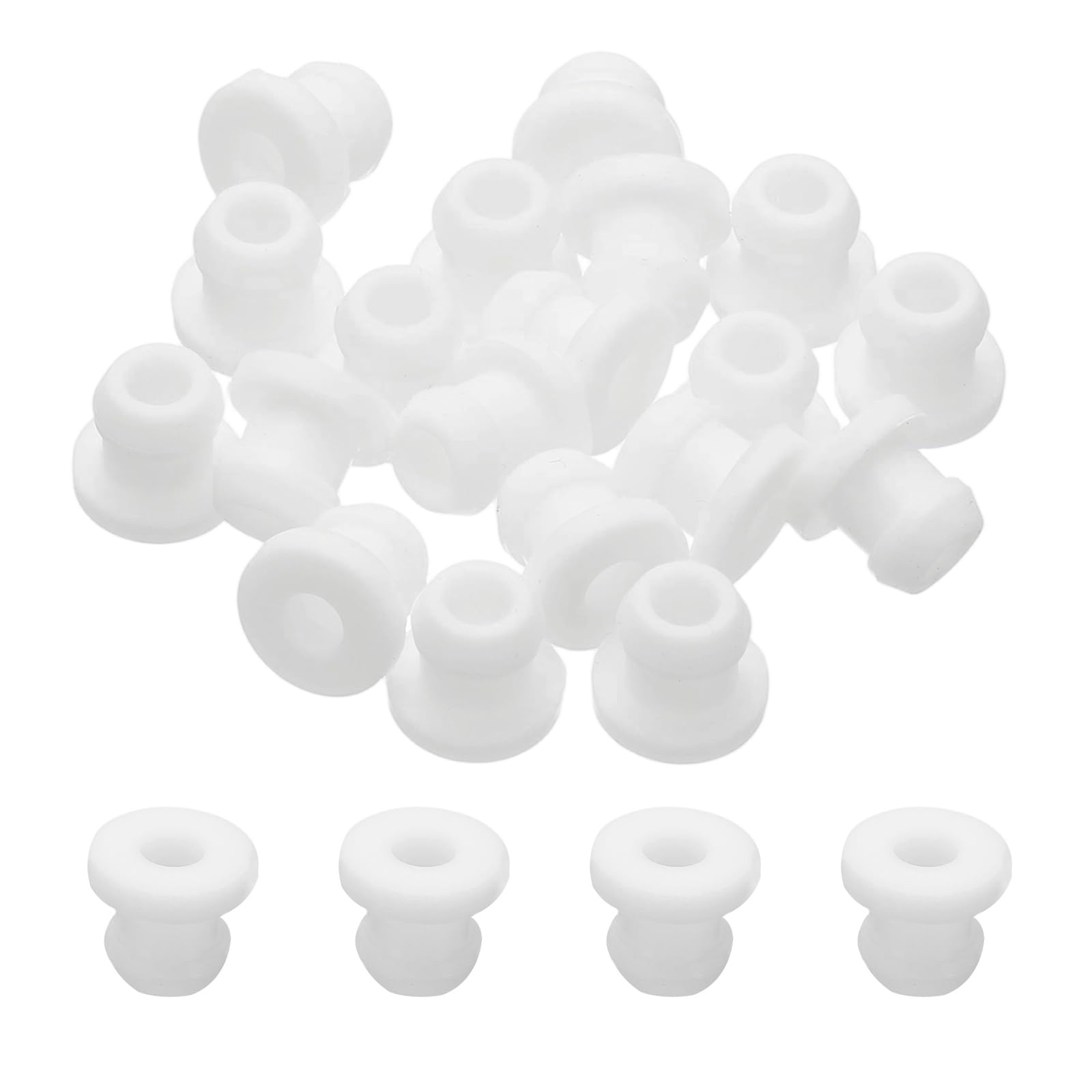 Photo 1 of PATIKIL 18pcs Wire Grommet, 6mm Mounting Dia Plastic Grommets Cable Snap Bushing Cable Mounting Hose Bushing Grommet Protector Fasteners Locking Silicone for Wire Cable Hose, White