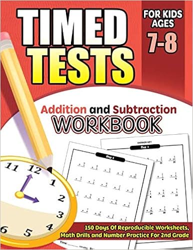 Timed Tests Addition and Subtraction Workbook for Kids Ages 7 ...