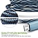 Amoner 3Pack 6FT Micro USB Charger Cable Nylon Braided, High Speed Charging Cord for Android/Windows/MP3/PS4/Camera and other Device(Blue&Black)