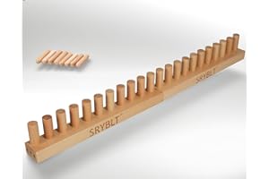 SRYBLT 2-Pack DIY Chunky Knit Blanket Loom, 30.2-inch Long Beech Wood Base with Solid Wood Pegs, Stackable for Portability, Expandable Connections, and Clear Coating (with Brand Name)