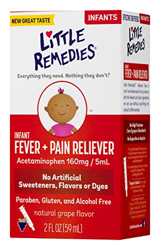 Little Remedies Infant Fever & Pain Reliever | Natural Grape Flavor | 2 FL OZ