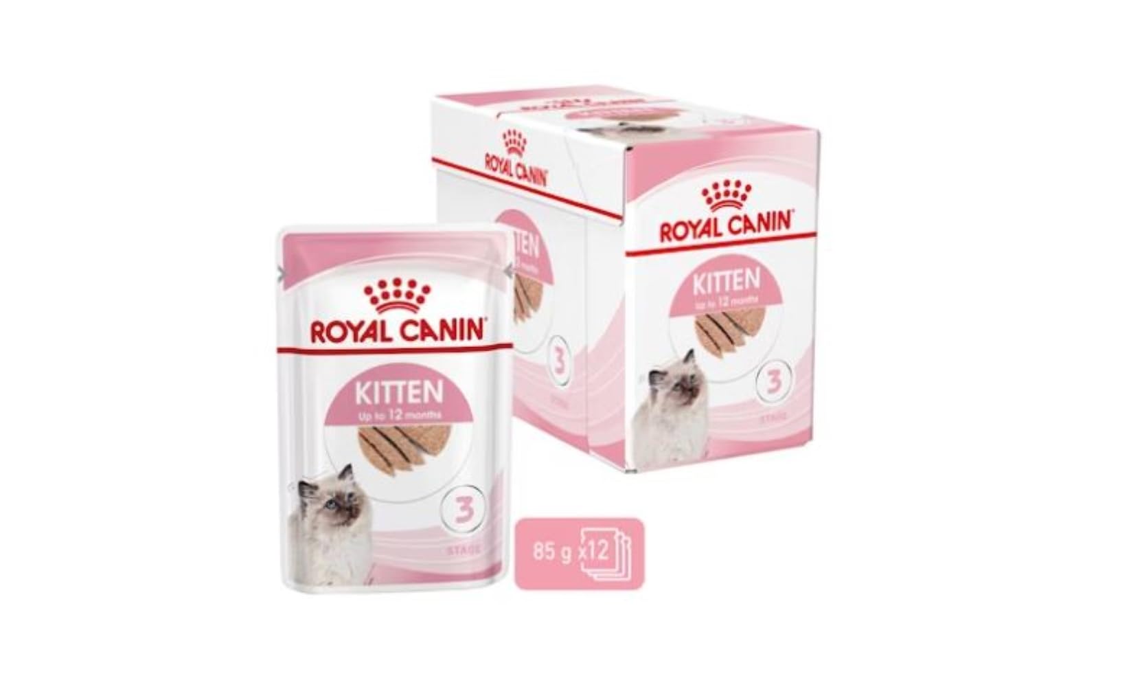 Royal Canin Kitten Instinctive Food in Loaf Wet Pouches 85g (Pack of 48)