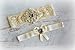 Ivory Sapphire Blue Wedding Bridal Garter Set Keepsake Toss (Medium (18