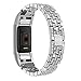 Wearlizer Bling Metal Comptible for with Fitbit Charge 2 Bands for Women Bangle Bracelet Assesories Straps Wrist Band Fit bit Charge hr 2 Dressy Small Large Shine Crystal Silver