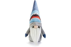 Giftcraft – Shark Gnome - Sharky, Plush Gnome Decor, Swedish Gnome Ornament Tomte, Pocket Pal Gnomie Gift Figurine, 9 Inch Plush Doll