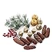 Factory Direct Craft Gold Glitter Ornaments, Pine Sprigs, Berries and Pinecones - Christmas Holiday Decorating Kit