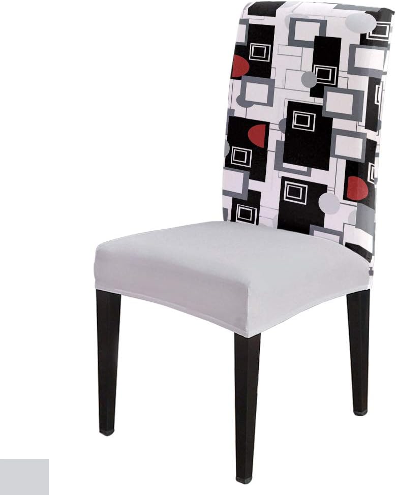 Amazon Com Dining Chair Covers Mid Century Modern Designs Chair Seat Protector Slipcovers 8 Pack Stretch Removable Chair Seat Covers For Dining Room Kitchen Banquet Wedding Black Grey Red White Kitchen Dining