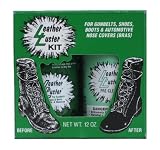Leather Luster Kit Hi Gloss Patent Leather BLACK Finish for Gunbelts Shoes & Boots 12 oz