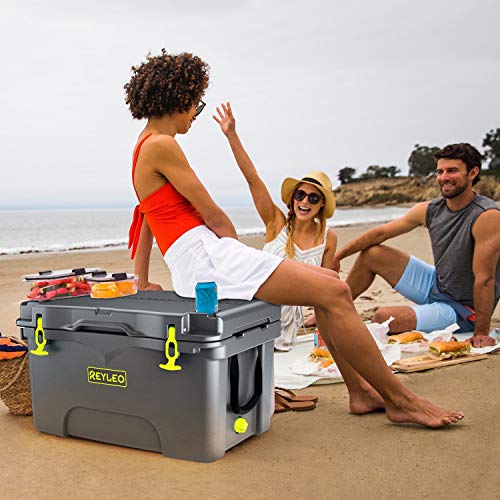 REYLEO Ice Chest, Portable Rotomolded Arctic Cooler Keeps Ice Up to 3