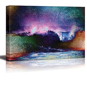 A Vibrantly Colored Look at The Waves of The Ocean - Canvas Art Home Art - 12x18 inches
