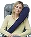 TRAVELREST Ultimate Travel, Neck & Body Pillow - Strap to Plane & Car Seat - Compact, Eases Shoulder Pain, Comfort and Convenient for Office Napping, Airplane, Bus & Train - Rolls Up Small - Blue