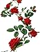 Luyue Artificial Rose Vine Silk Flowers Garland Wedding Flowers Vines Silk Roses Garland for Wedding Decorations (Red)