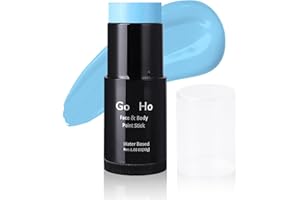 Go Ho Light Blue Face Body Paint Stick,Water Based Washable Pale Blue Face Paint Stick,Full-coverage Cream Blue Body Paint for Halloween Costumes Cosplay SFX Ghost Bride Sally Makeup