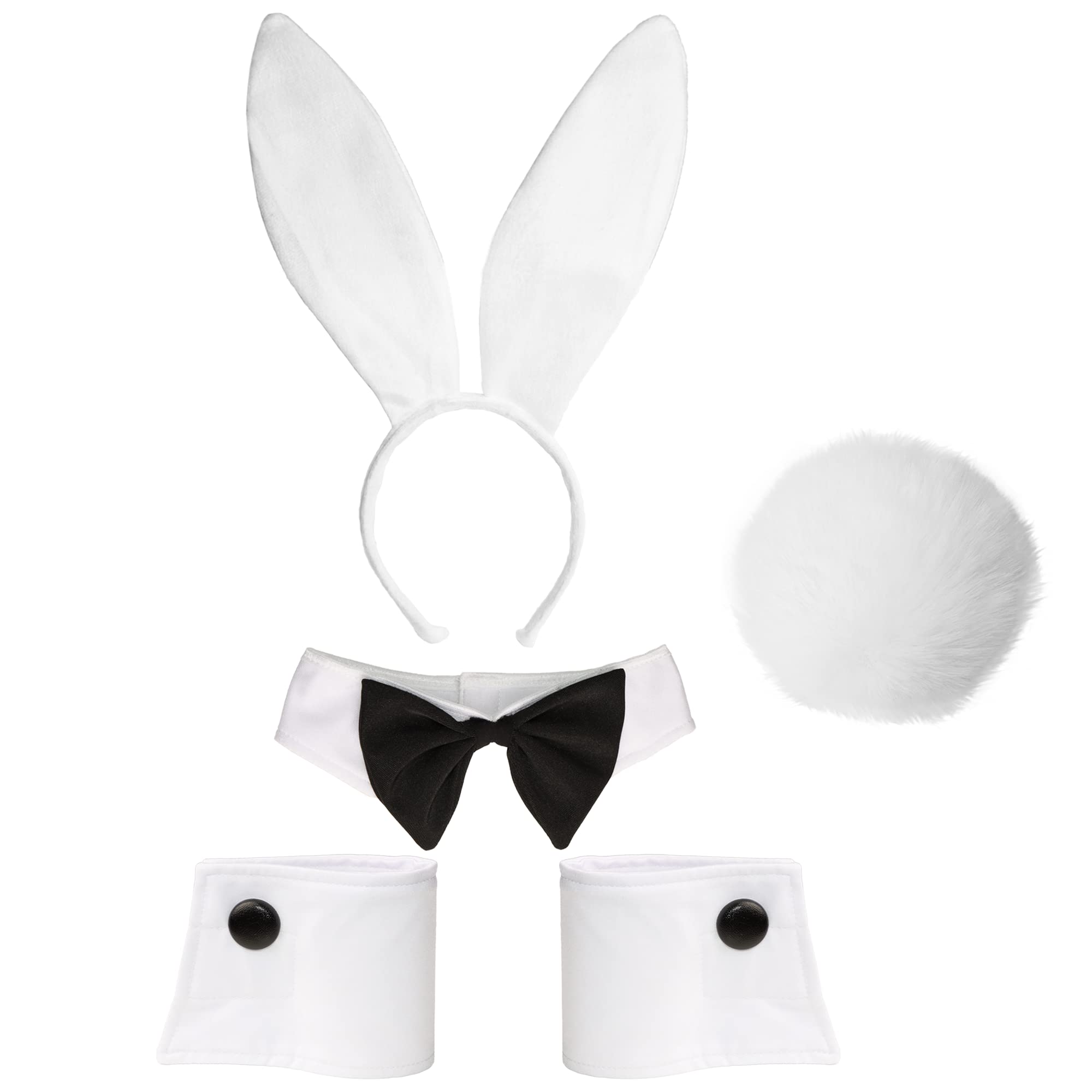 Photo 1 of ***missing ears & tail** Bunny Costume Set - Rabbit Ears Headband, Bow Tie, Cuff and Tail Accessories Kit White