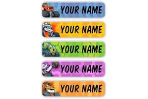 Oliver's Labels Blaze and The Monster Machines™ Theme Iron-on Clothing Labels, 60 Permanent, Personalized Name Tags for Kids'